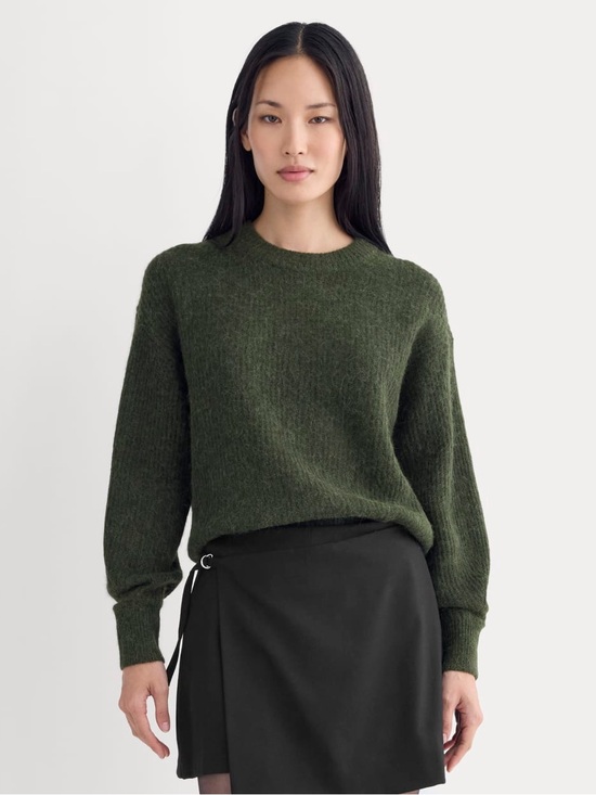 Everlane Sweaters - Everlane The Cocoon Crew Neck Sweater In Alpaca Dark Forest Size S NWT